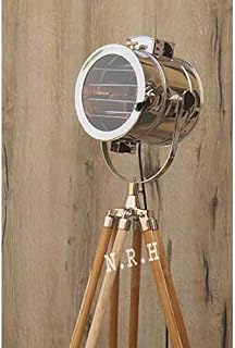 Modern Tripod Floor Lamp - Wooden Nautical Searchlight Living & Hotel Decor