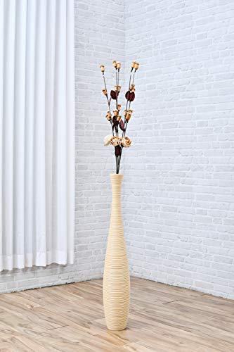 Image of Leewadee Decorative Flowers - Colored Flower Stems for Vases, Loose and Dried Branches with Flowers for Decoration, 34 inches, Ecru