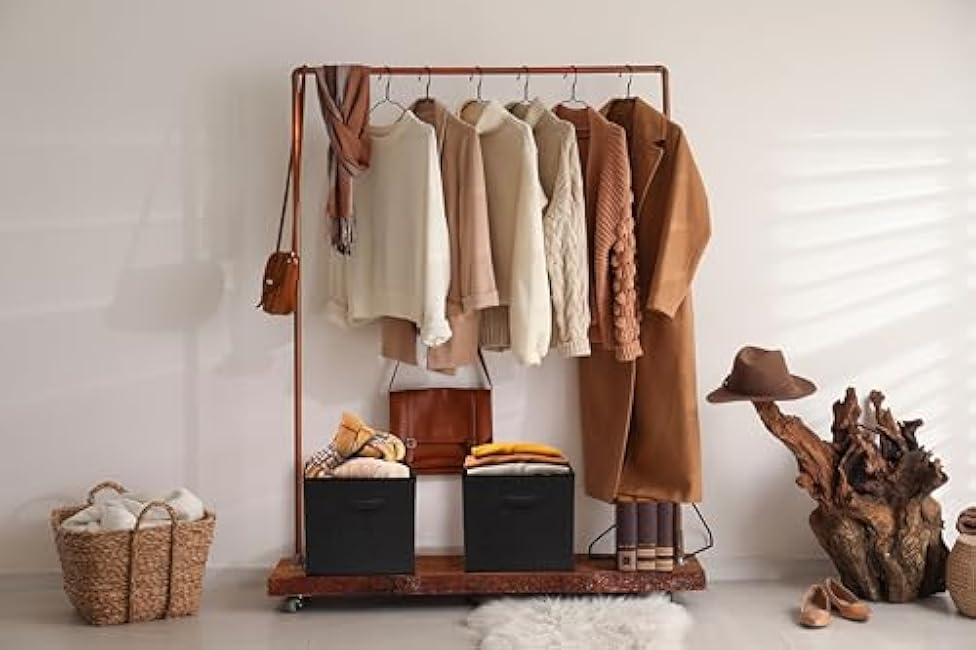 SIMPLE HOUSEWARE 15 x 13 Inch Collapsible Fabric Storage Bin with Handles, 2 Pack, Black