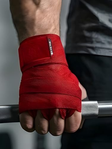 Image of Blue Gym Hand Wrap Gloves for Workout and Weight Lifting, 5 Feet Long, 2 Inches Wide, 1 Pair (Red)