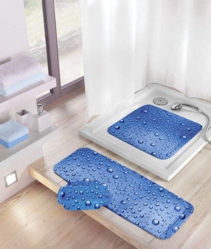 Kleine Wolke 1 shower mat Bubble in blue, Duschwanneneinlage 55x55 cm