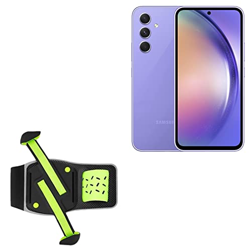 BoxWave Holster Compatible with Samsung A54 - FlexSport Armband, Adjustable Armband for Workout and Running - Stark Green