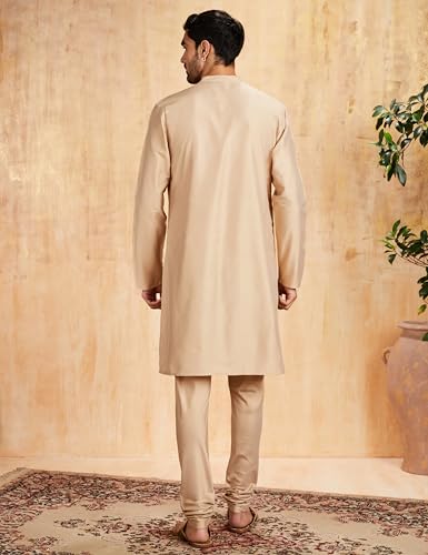 Image of Amazon Brand - Symbol Men Festive Long Regular Fit Kurta & Pyjama Set (2Pcs)