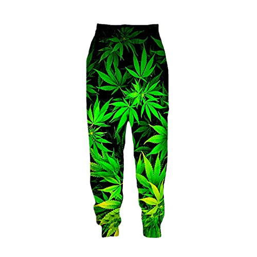 Weed 3D-Druck Freizeithose, gerade Sporthose, Jogginghose, 07, XL