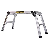 Piattaforma di lavoro in alluminio, 760 x 300 mm, scala a 2 gradini, pieghevole, panca pie...