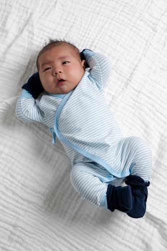 Image of monica + andy Kimono Tie Long Sleeve One Piece, 100% Organic Baby Clothes for Girls & Boys, Preemie, Newborn & Infant