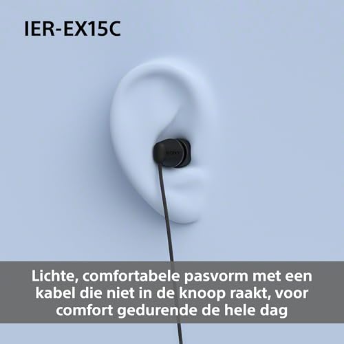 Sony IER‑EX15C - Bedrade USB-C oordopjes met microfoon – Lichtgewicht in-ear hoofdtelefoon – Knoopvrije kabel, helder geluid – Perfect voor op reis en dagelijks gebruik – Blauw - Afbeelding 5