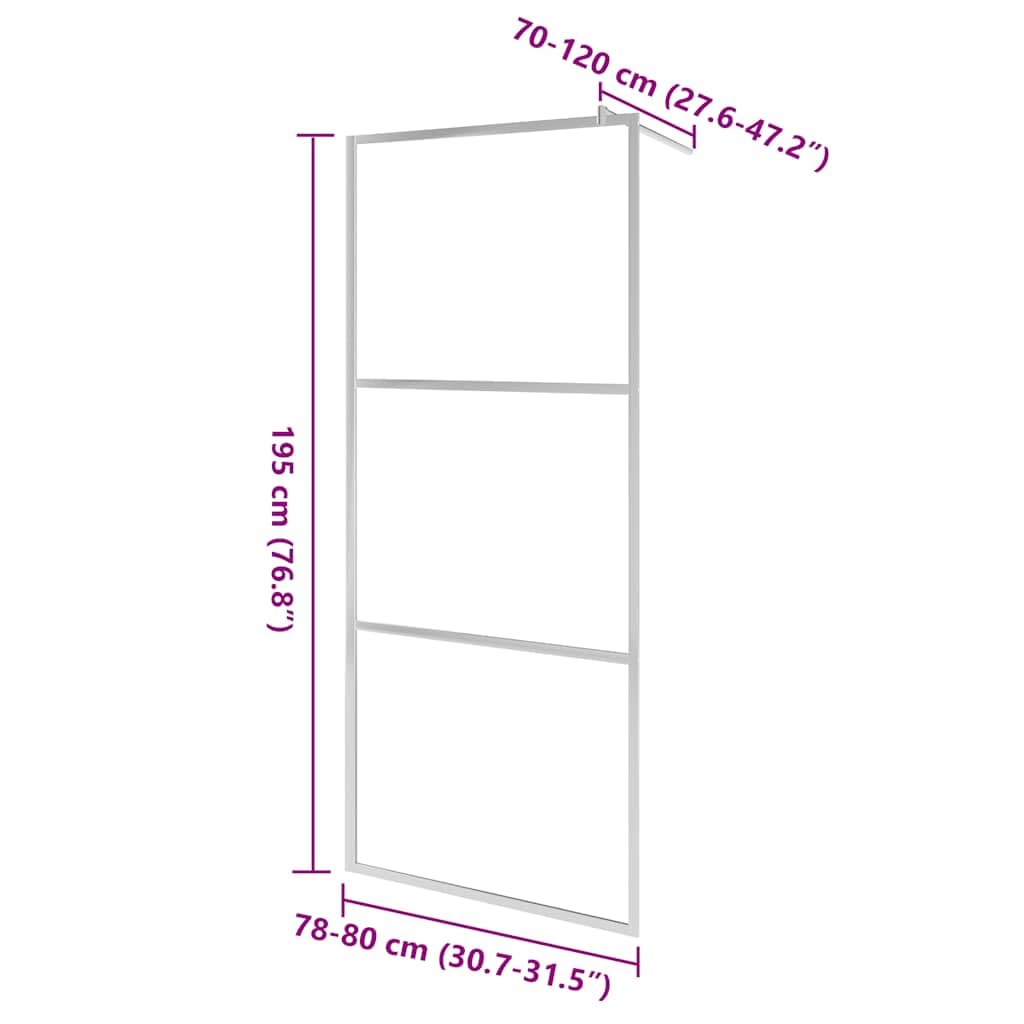 Fengshui Mampara de ducha de cristal templado (80 x 195 cm) | Cristal de seguridad de 5 mm, marco de aluminio, perfil ajustable, fácil de limpiar