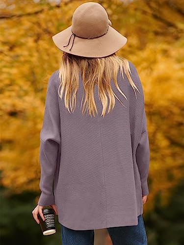 Image of ANRABESS Womens Casual Fall Sweater Turtleneck High Neck Batwing Sleeve Oversized Sweater Dress