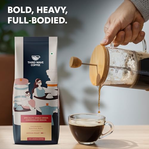 Image of THIRD WAVE COFFEE | Speciality Single Origin Chikmagalur Region | 100% Arabica | Medium Roast | French Press | Coarse Grind | 250 grams | Pouch