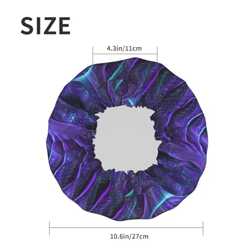 Jzdach Women Girls For New Purple Tie Dye Psychedelic Trippy Art Shower Caps Double Layer Waterproof Bathing Hat For Long Curly Thick Hair thumb #4