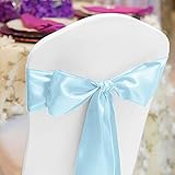 LinenTablecloth Satin Sash (10-Piece) Baby Blue