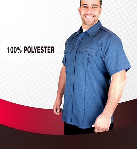 Image of First Class 100% Polyester Short Sleeve Men's Uniform Shirt White