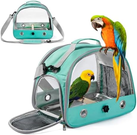 Bird Backpack Bird Travel Backpack Carrier, Bird Cage For Small Medium Size Parakeet Budgies Cockatiel, Space Capsule Clear Bubble Window With Stainless Steel Tray Best Bird Cages For Flying