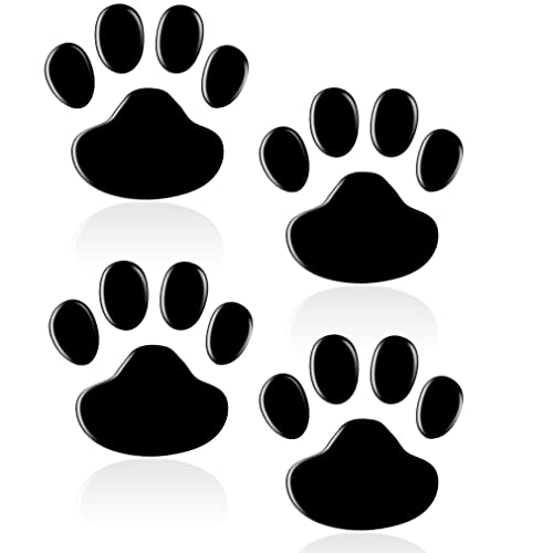 Sosa&Ya 4X Auto Aufkleber Hund Katze Pfoten Tatzen 3D Sticker (Schwarz)