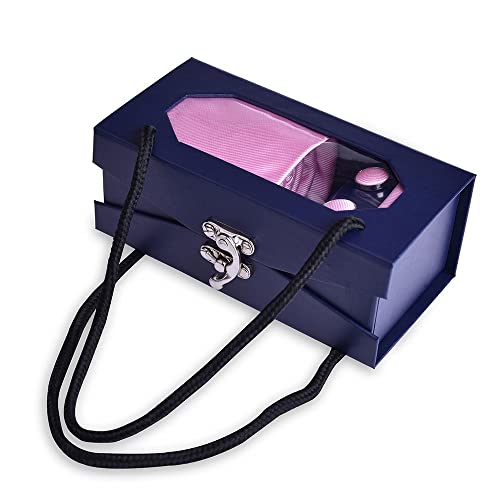 Set Corbata Sólida con Pañuelo y Gemelos para Hombre miniatura 3