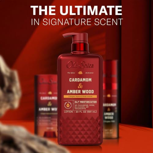 Old Spice Hand & Body Lotion for Men, Cardamom & Amber Wood Scent, 20 fl oz - image 8
