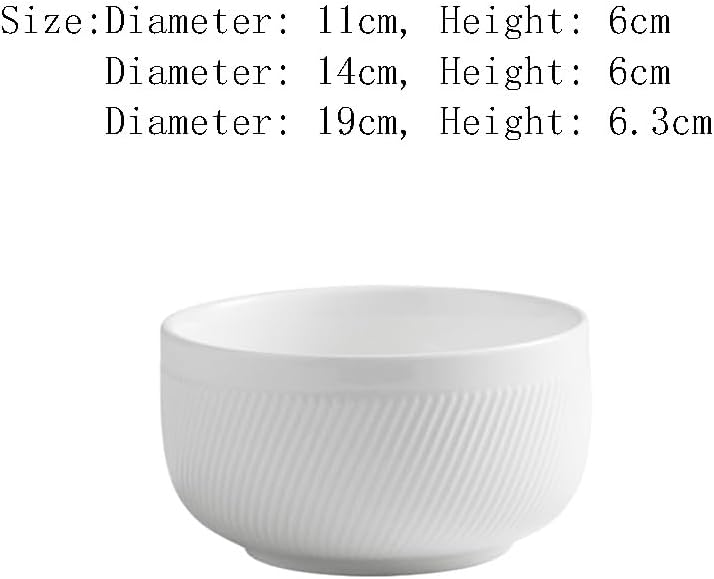 White Relief Rice Bowls Soup High End Dining Ware Ceramic Household Tableware