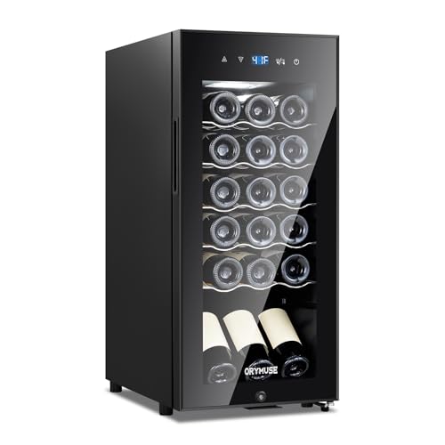 Image of 18 Bottle Compressor Wine Cooler Refrigerator with Lock, Freestanding Wine Fridge, 41°F-64°F Digital Temperature Control, Large Wine Cellar for Red, White, Champagne, and Sparkling Wine – Black