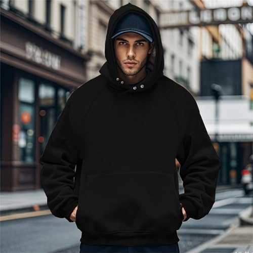 Pull à capuche ample homme confortable en molleton chaud automne hiver - 4