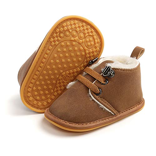 BENHERO Baby Boys Girls Anti-Slip Snow Boots Winter Warm Infant Toddler Outdoor Shoes(6-12 Months Infant,B-Camel)