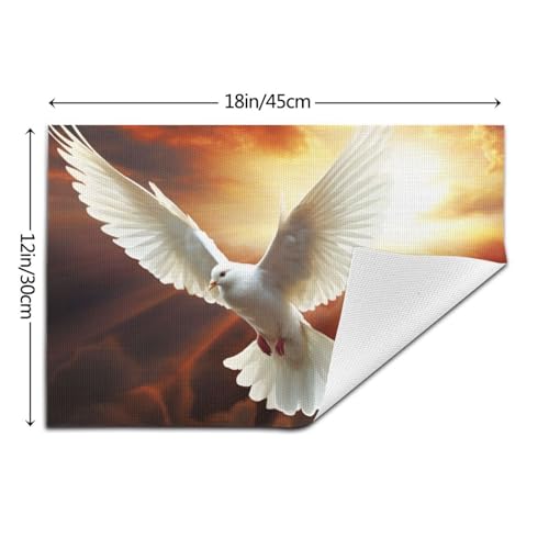 Sets de table design colombe et soleil en PVC tissé haut de gamme x6 - 5