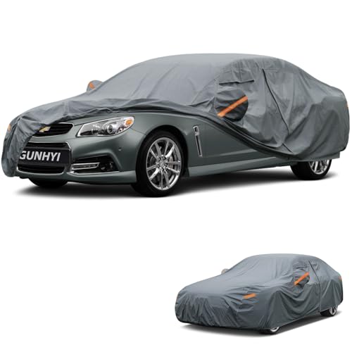 Image of GUNHYI Premium Car Cover Custom Fit Chevrolet SS, 16 Layers Heavy Duty Car Cover Waterproof All Weather with Zipper Door for Sun Rain Snow Dust Uv Protection