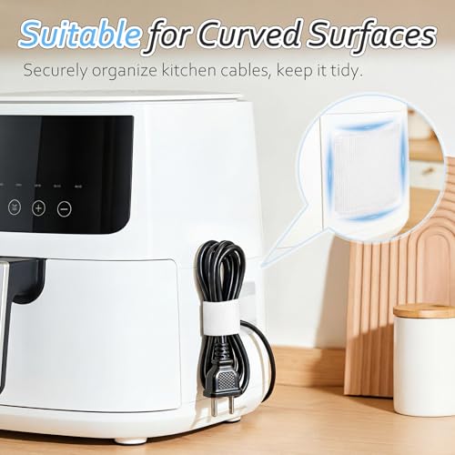 Image of Cable Management Under Desk, Znben Detachable Cable Straps Heavy Duty Hook and Loop Cable Ties Reusable 20 Pack White