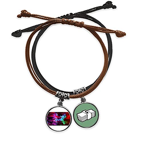 Pulsera cuero Karst Cave joyería cordón mano fotografía para hombres y mujeres