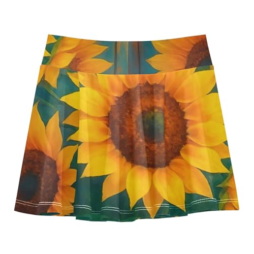 Vintage Sunflowers Rustic Girls' Shorts Athletic Skorts Tennis Skirts for Kids Cheer Butterfly Skirt 3t2