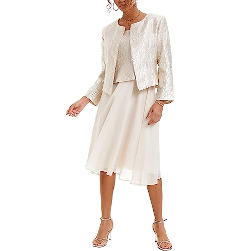 Women's 2 Piece Dress Church Suits with Jacquard Embroidery Mother Gifts Special Occasion Wedding Party Formal Evening Dress3