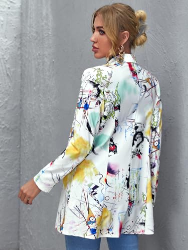 Floerns Women's Casual Long Sleeve Graphic Colorful Blazer Work Suit Jackets2