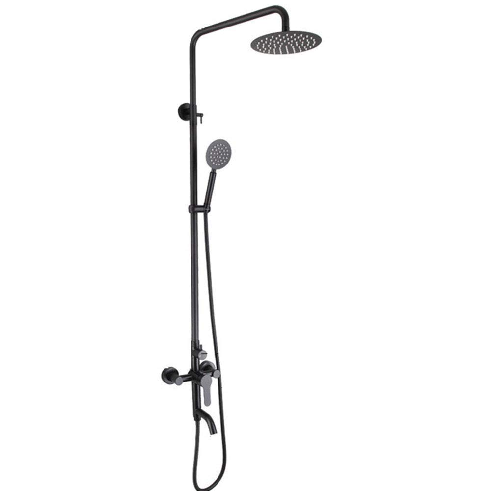 Robinet de douche à effet pluie anti-calcaire ensemble mural noir pour douche moderne