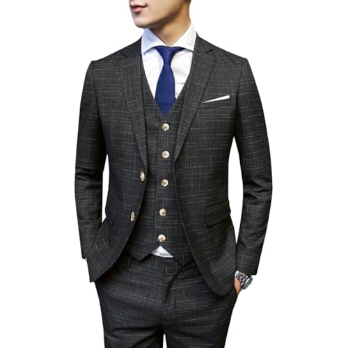 [CEEN] スリーピース メンズ 3点セット 2つボタン ジャケット スラックス ベスト オシャレ スタイリッシュスーツ ビジネス パーティー 春秋 セットアップ 入学式 卒業式 結婚式 就職スーツ - CEEN - 商品画像