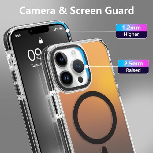 Image of Magnetic Case for iPhone 13 Pro Max [Compatible with Magsafe] [Cute Fashion Fluorescent Design] [1 Screen Protector] Slim Translucent Matte Case for iPhone 13 Pro Max 6.7 inch 2021, Black