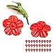 Srum Hummingbird Feeder Flowers, 30 Pieces Multicolor Hummingbird Feeder Replacement Flowers Safe Environmentally Friendly Durable Attract The Bird's Attention Bird Feeders for Outdoors(Red)