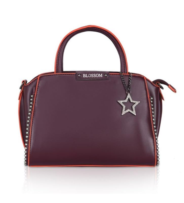 Women's Faux Leather Metal Beads Handbag (Wine Red)-PID51082-image-40