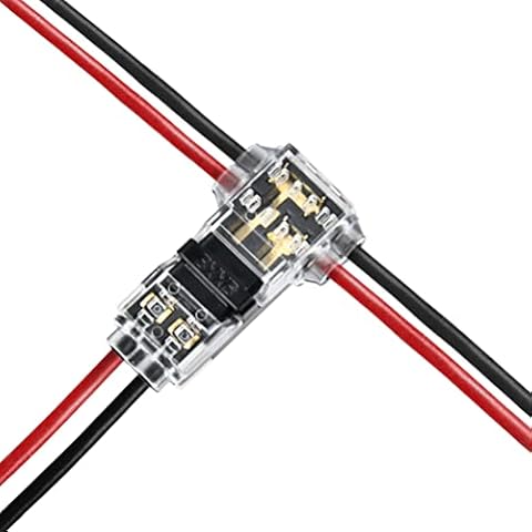 FOCCTS 12Pcs Wire Connectors 2 Pin Low Voltage Electrical T Tap Quick Splice Wire Connectors Solderless Without Stripping Suitable for 20-22 AWG Electrical Wire Connection Cover