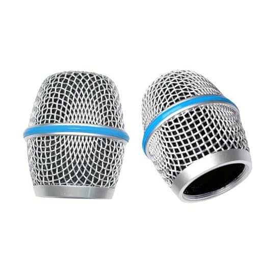 Cabezal de micrófono, cabezales de rejilla de micrófono de malla de acero, repuesto de bola de micrófono de rejilla con espuma interior, se adapta a Beta Silver 87A - 1 unidad)