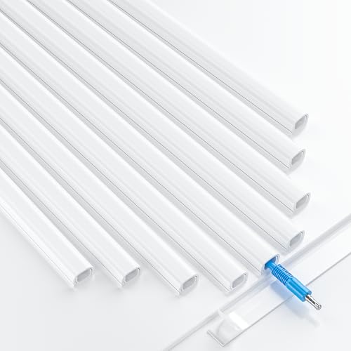Yecaye 128in Mini Cord Hider for 1 Mini Wire, On-Wall Cord Cover Channel, Tape Wire Concealer, Cable...
