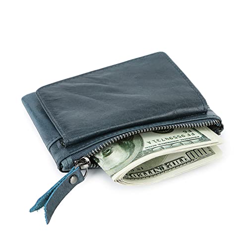 1 Pcs Leather 2 Zipper Coin Purse Wallet With Card Slots, Coin Organizer, Change Holder,Card Case, Leather Zipper Storage Bag for Men & Women4