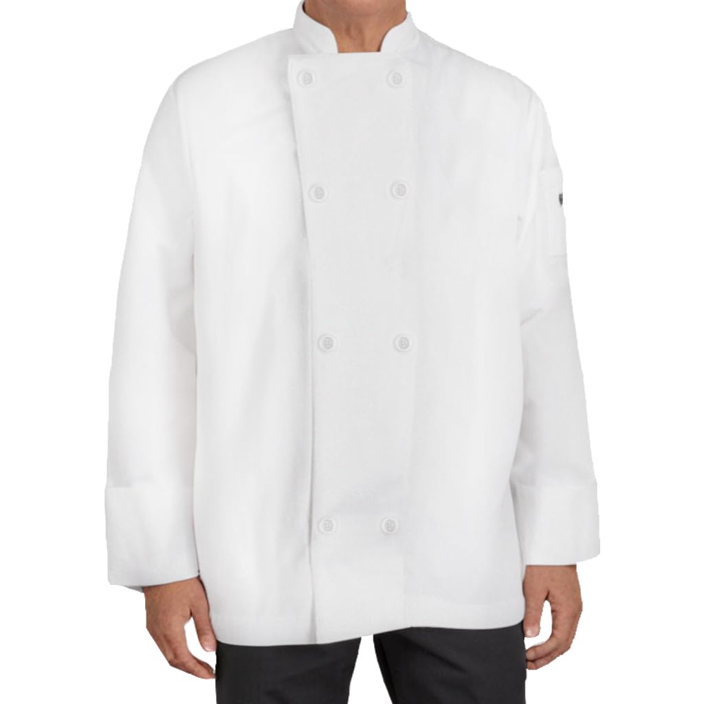 Unisex, Long Sleeve, Clear Pearl Button, Chef Coat Jacket w/Pockets
