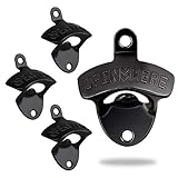 4 Pcs Bottle Opener Wall Mounted, Antique Metal Beer Bottle Top Openers Hardware With Mount Screws...