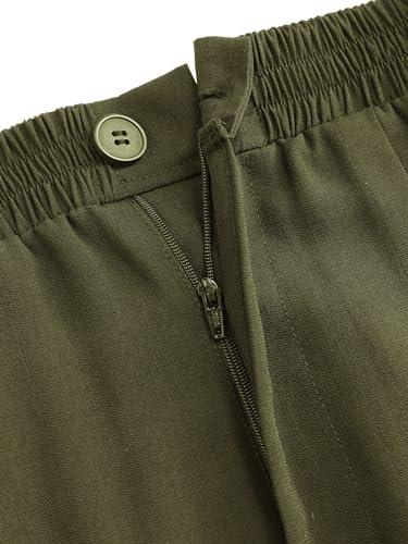 CIDER Solid High Waist Pleated Wide Leg Trousers3