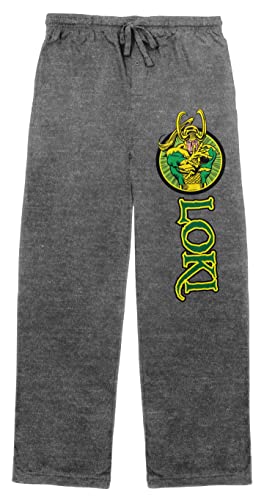 Marvel Comics Presents Loki Classic Men's Graphite Heater Sleep Pajama Pants
