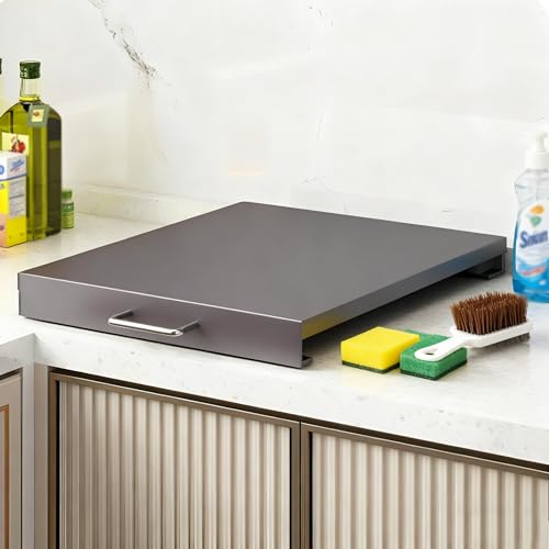 Stove Top Cover, Gas Hob Covers for 4 Burner Cookers Burner Caps for Electric, Gas Stove Top, Expanding Kitchen Space, Easy to Clean(Grey,L13.78xW17.72xH3.54IN)