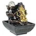 Gralara Ganesha Statue Tabletop Fountain Buddha Sculpture Elephant Figurines Handmade Water Feature for Bar Cafe Decorative Accent Housewarming Gift, 13cmx13cmx18cm