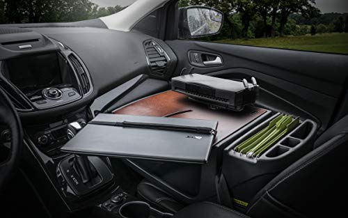 Image of AutoExec AE-RMCD-PS-21M Roadmaster Car Desk for Your Vehicle Workstation and Mobile Office, Mahogany with Printer Stand | Vehicle Workstation, Mobile Office, Printer Stand