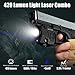 SIXRAY Pistol Light Laser Combo 420 Lumen Flashlight with Blue Laser Beam for Handgun, Strobe, Magnetic Charging, Picatinny Mounted Light