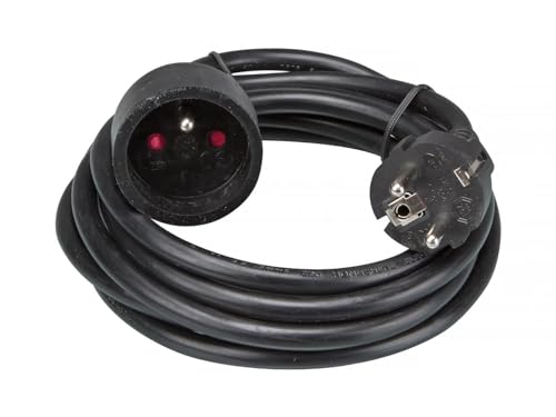 Perel Verlängerungskabel, H05VV-F 3G1.5, 3 m, 16 A/230 V, 3500 W, Typ E/F, für innen, PVC, schwarz